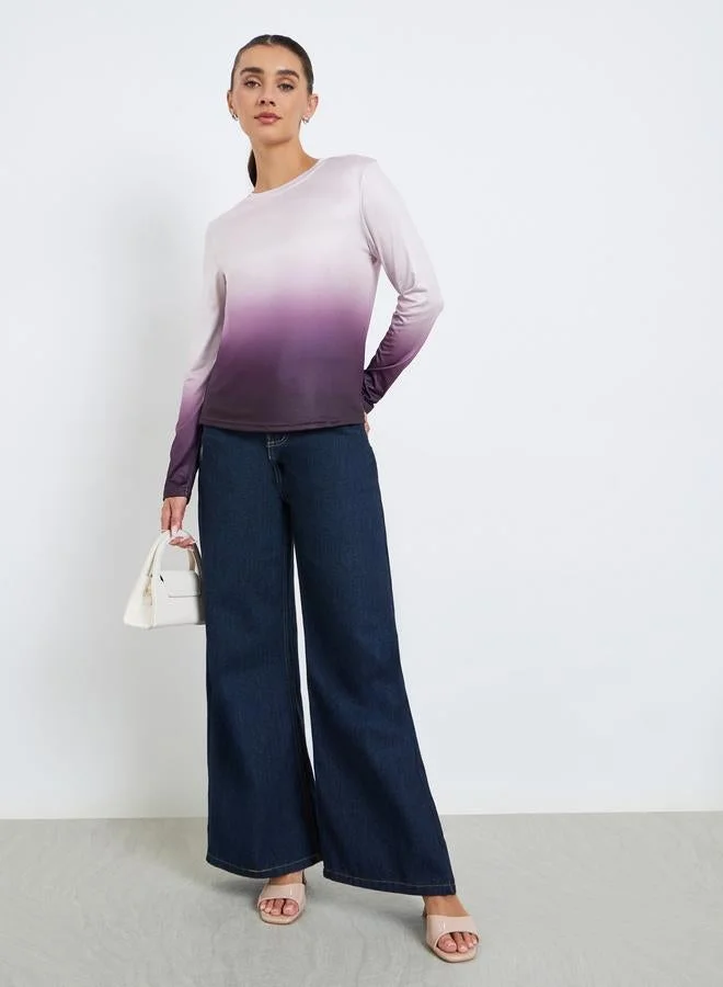 تيشيرت بأكمام ريجلان متباينة