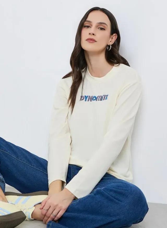 Women's Embroidered T-Shirt Navy Blue – image 5