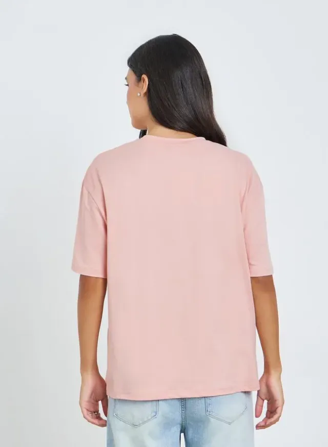 Women's Twist Front Oversized T-Shirt Peach – image 4