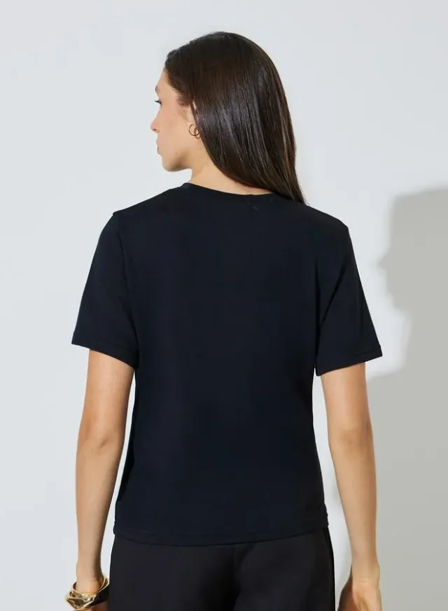 Asymmetrical Hem T-Shirt Burgundy – image 4