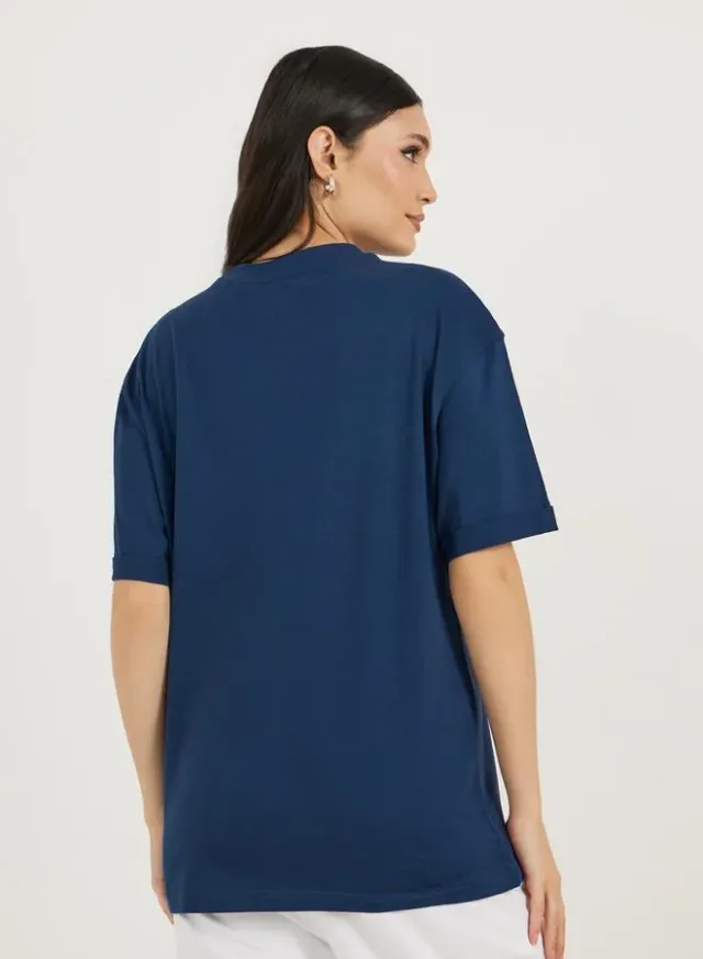 Women's Flocked Oversized T-Shirt Beige – image 5