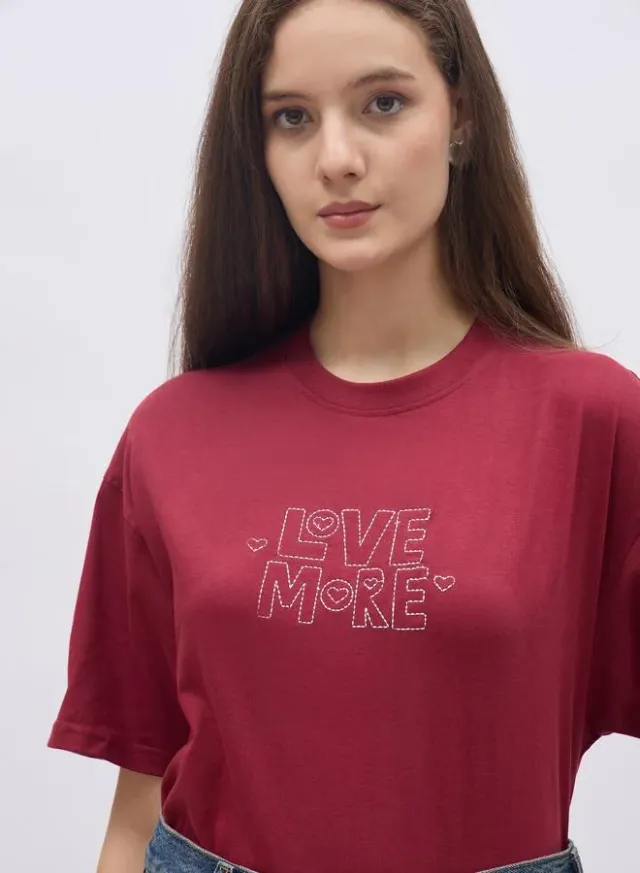 London Slogan Oversized T-Shirt Navy Blue – image 4