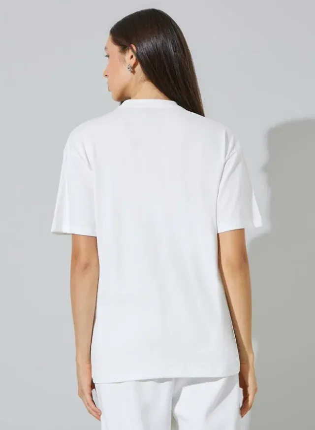 Oversized Slogan Print T-Shirt Black – image 4