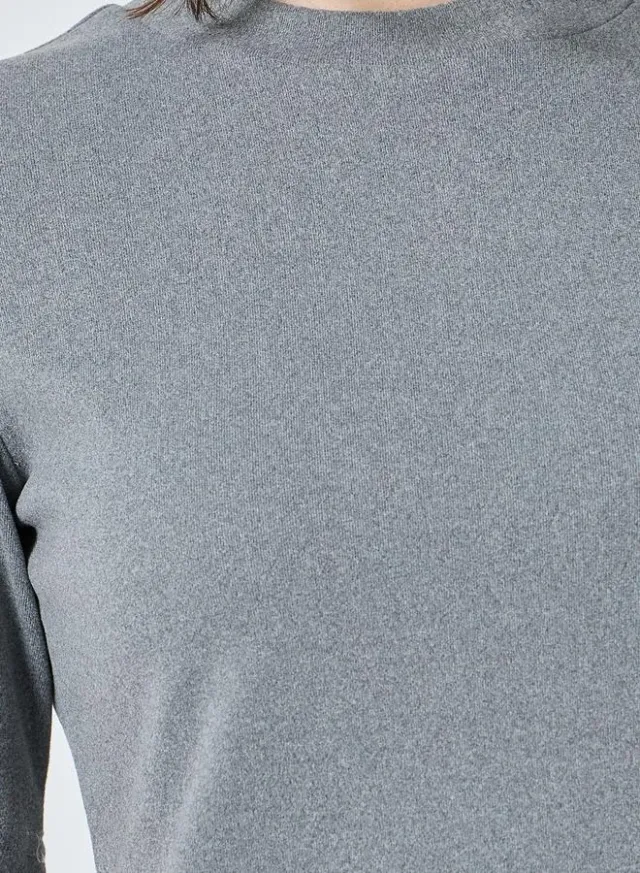 Ribbon Detail Fitted T-Shirt Burgundy – image 3