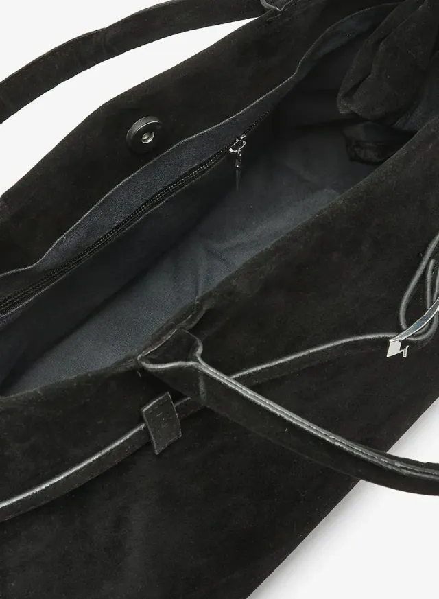 Buckle Suede Tote Bag – image 5