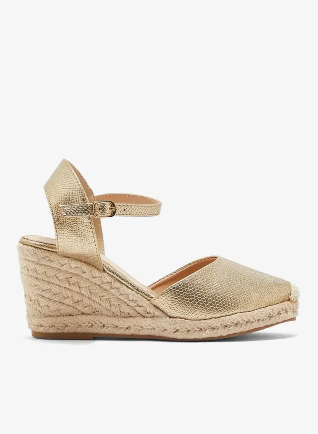 Closed Toe Espadrille Wedge Sandals