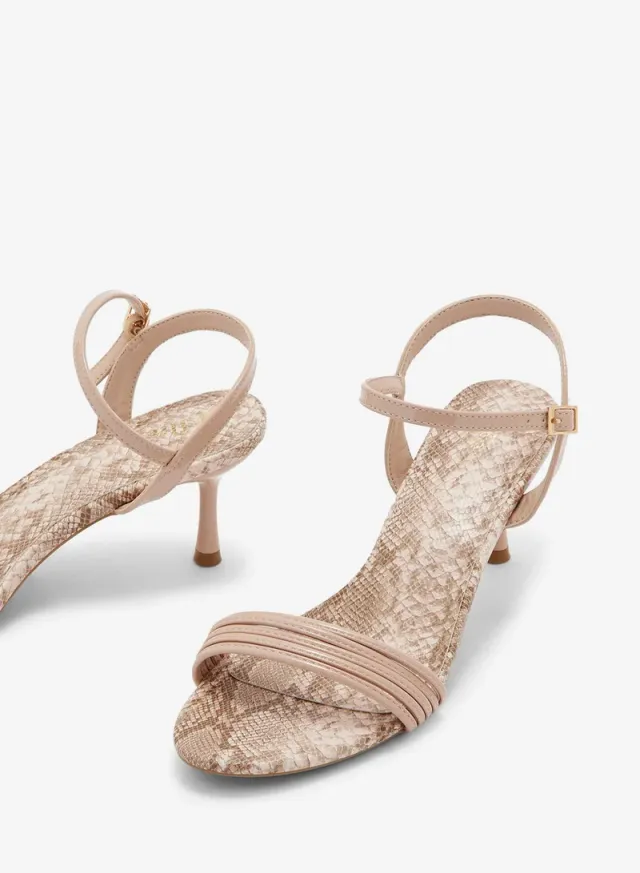 Strappy Ankle Strap Sandals Snake Print – image 4