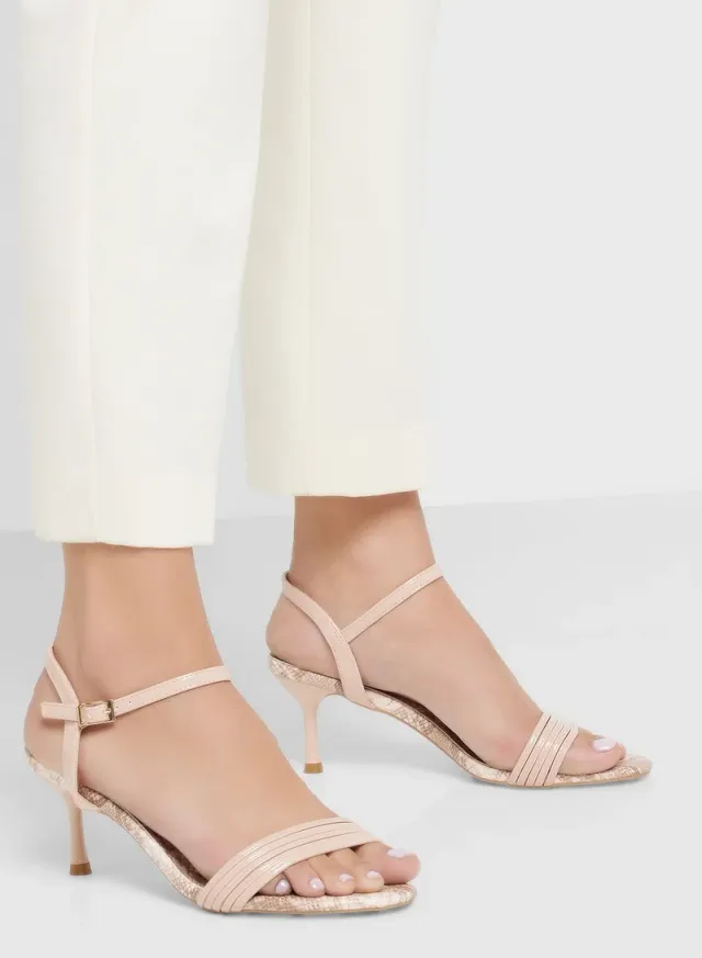 Strappy Ankle Strap Sandals Snake Print – image 5