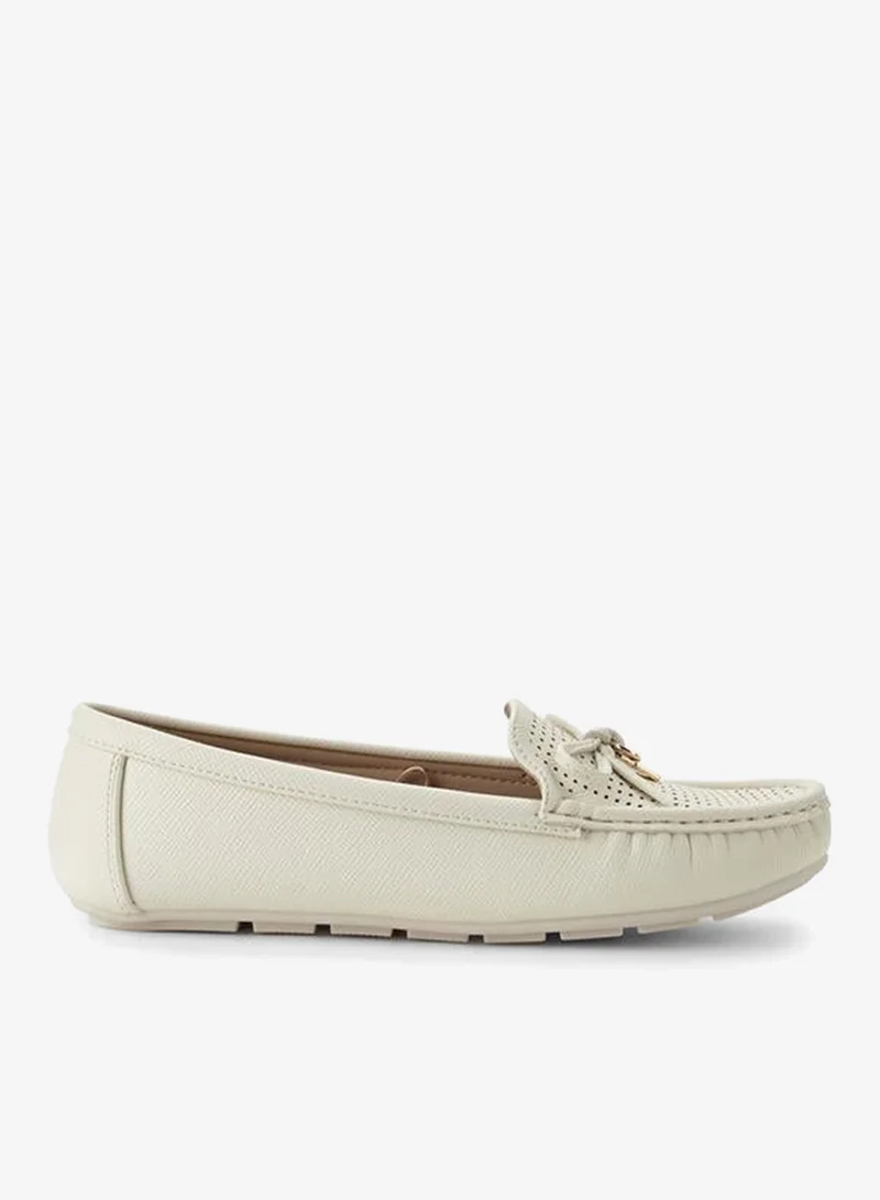 Women's Bow Accent Moccasins White
