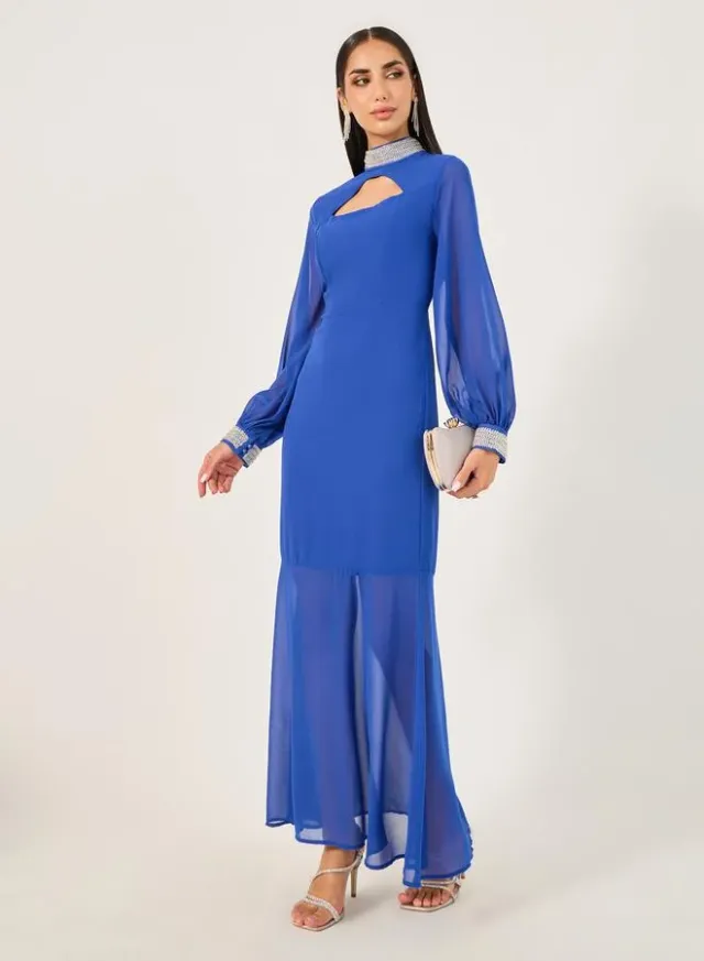 Cape Sleeve Evening Gown – image 2