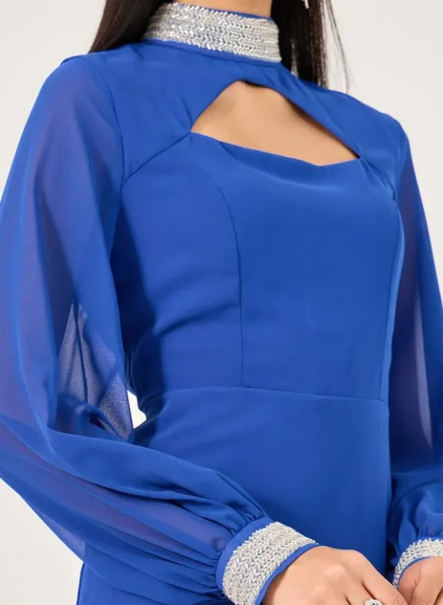 Cape Sleeve Evening Gown – image 4