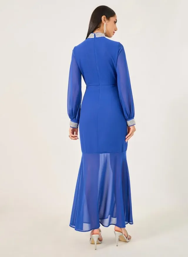 Cape Sleeve Evening Gown – image 5