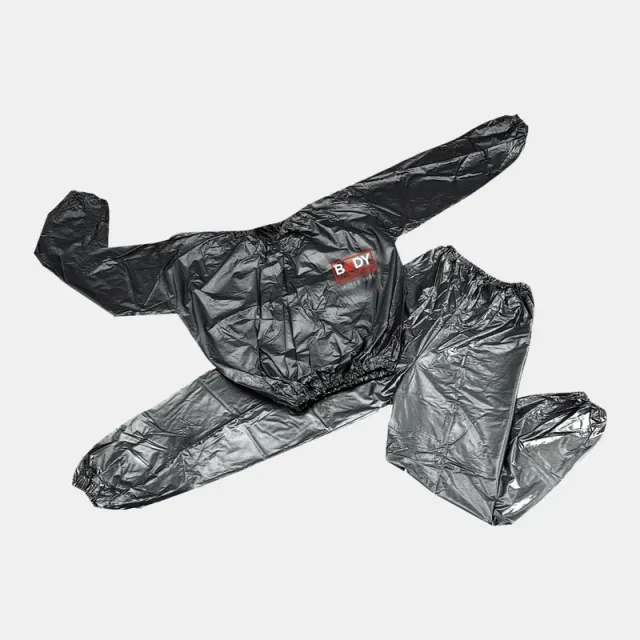 Unisex Vinyl Sauna Suit - Black, Long Sleeve, Full Length, Tear-Resistant