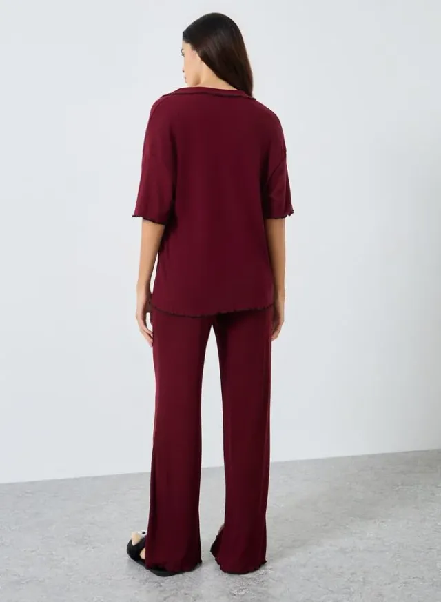 Brushed Ribbed Melange Pajama Set – image 5