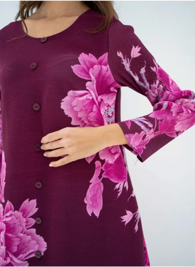 Floral Print Shirt & High Waist Pants Set – image 3
