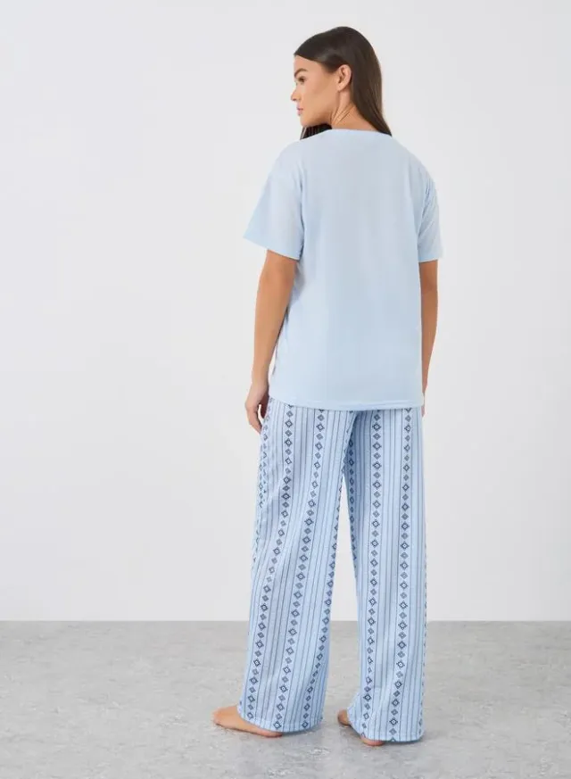 Slogan Print T-Shirt & Pajama Set – image 6