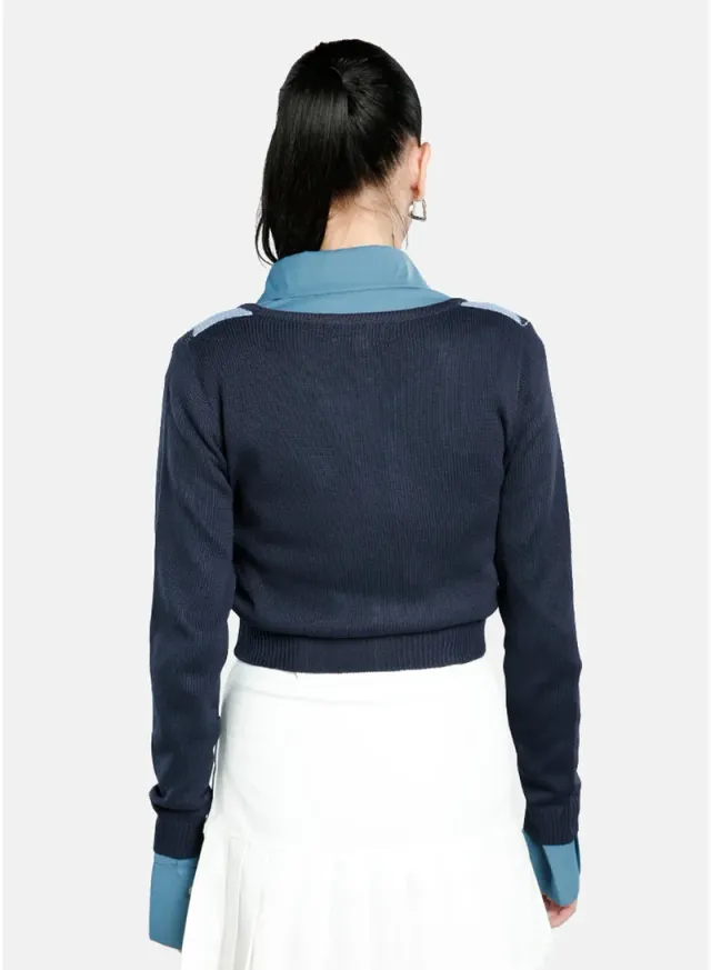 Argyle Check Cardigan Grey – image 4