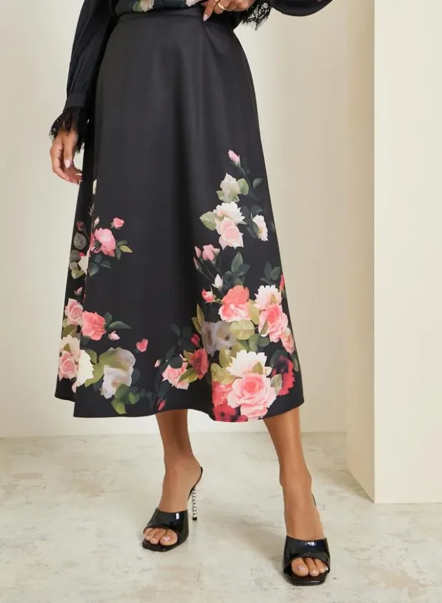 Formal Midi Skirt with Side Seam Pocket White – image 2