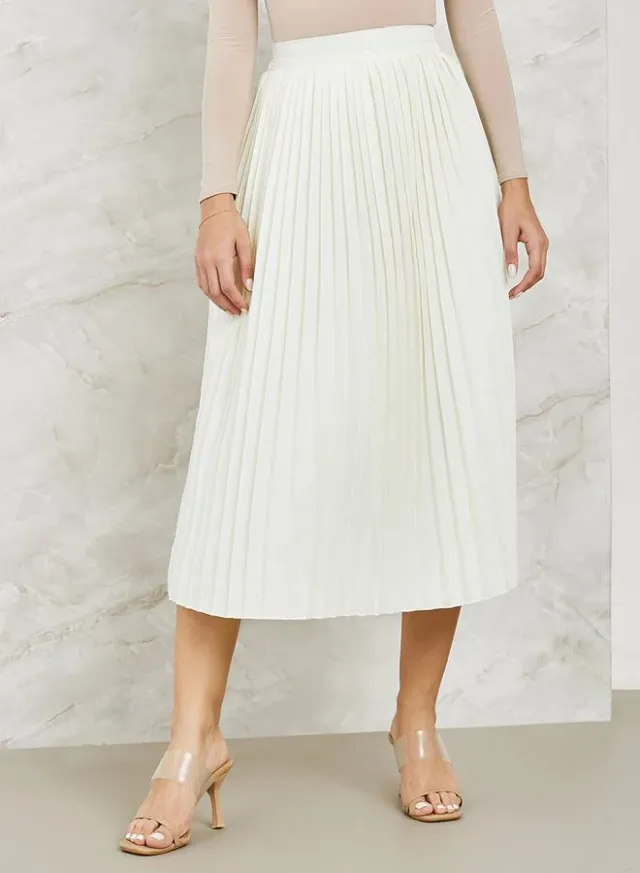 Formal Midi Skirt with Side Pocket, Black