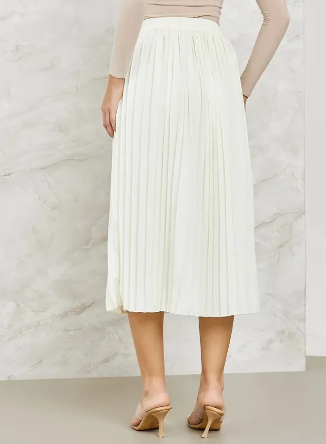 Formal Midi Skirt with Side Pocket, Black – image 4