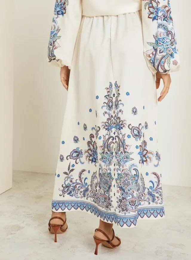 A-Line Maxi Skirt Beige – image 3