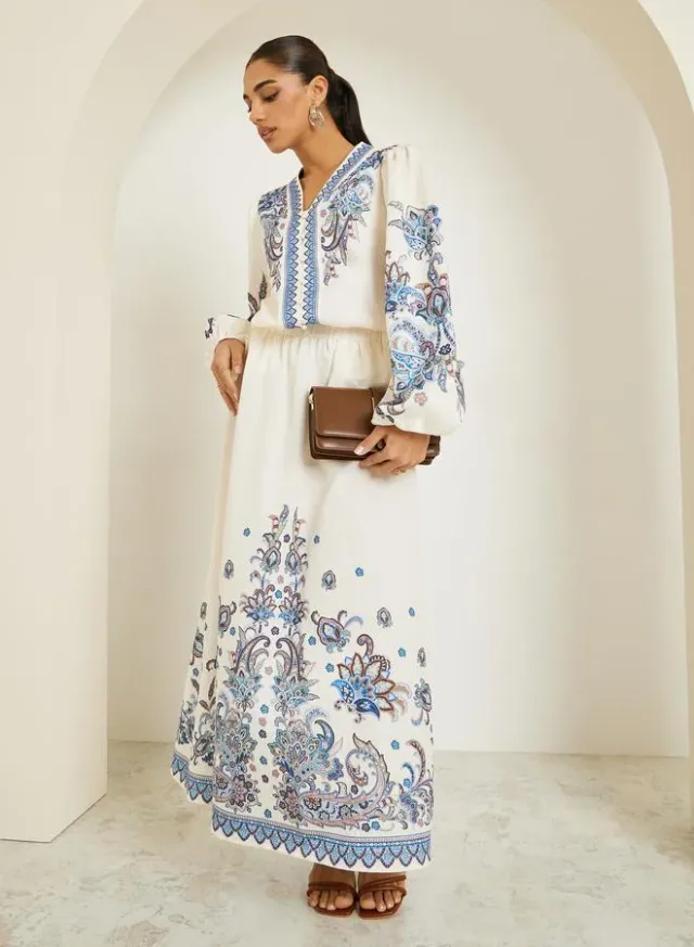 A-Line Maxi Skirt Beige – image 4