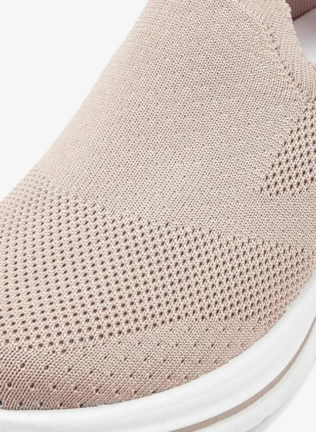 Women's White Textured Slip-On Sports Shoes with Pull Tab – image 4