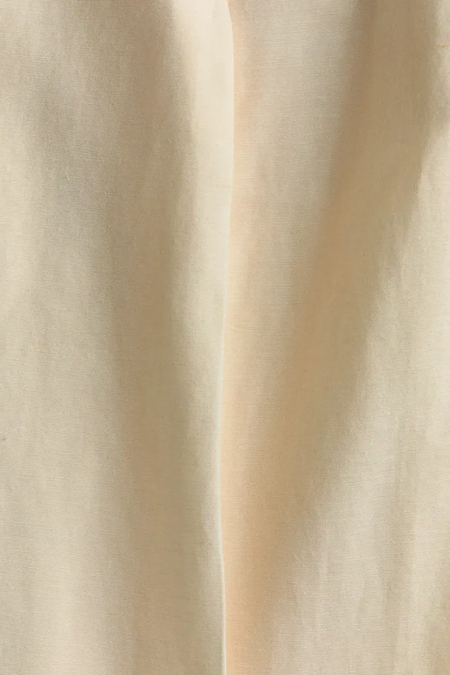 White Linen-Blend Cropped Wide-Leg Trousers for Women – image 2