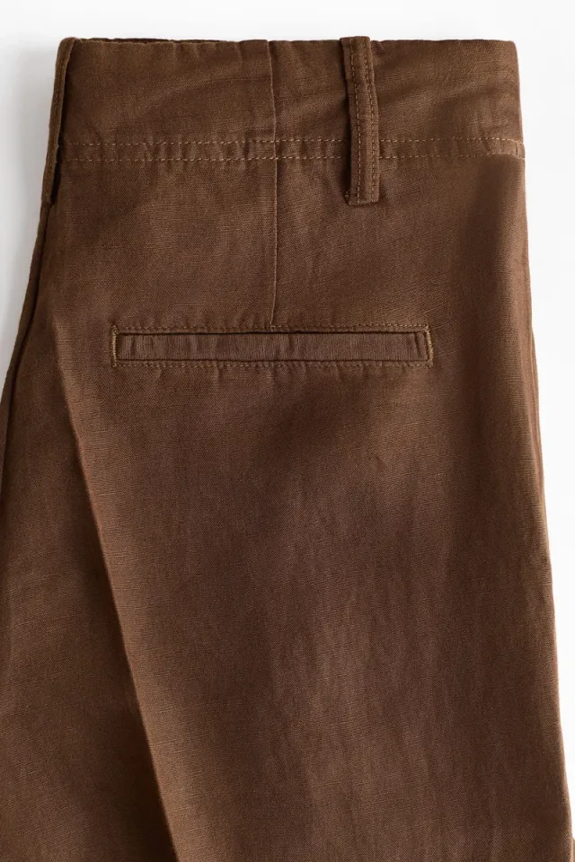 Khaki Green Loose Fit Tapered Trousers for Women – image 5