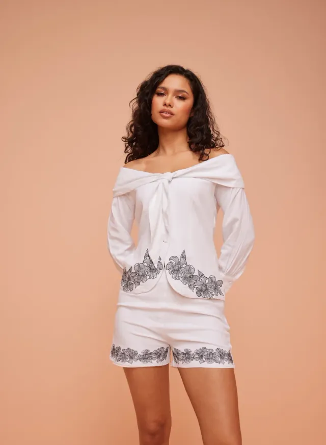 Women's Floral Print Relaxed Fit Elastic Waist Shorts by Ashita Fernandes – image 4