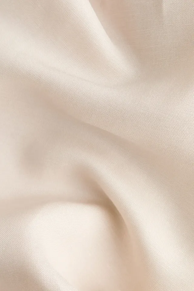 Beige Linen-Blend High-Rise Barrel Trousers for Women – image 5