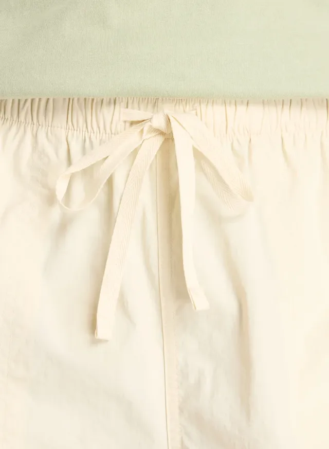 Linen-Style Woven Cargo Pants for Women with Drawcord Waist and Snap Hem – image 4