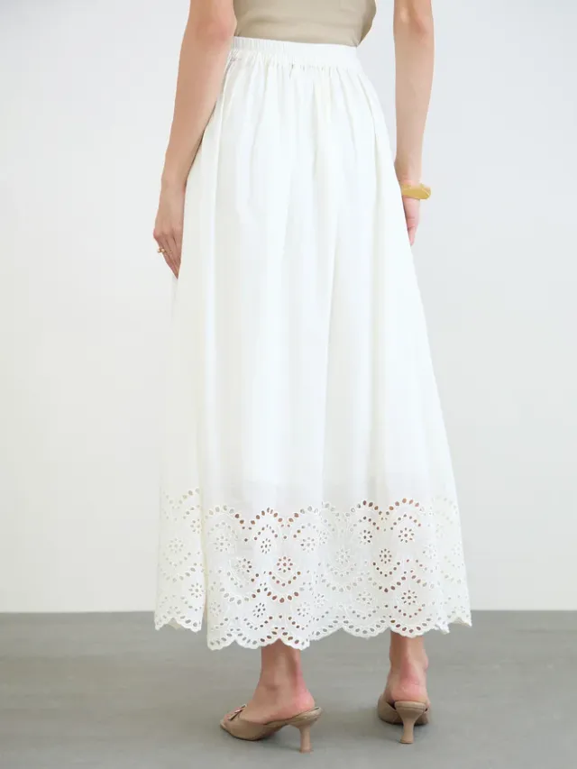 Embroidered Maxi Skirt Black – image 4