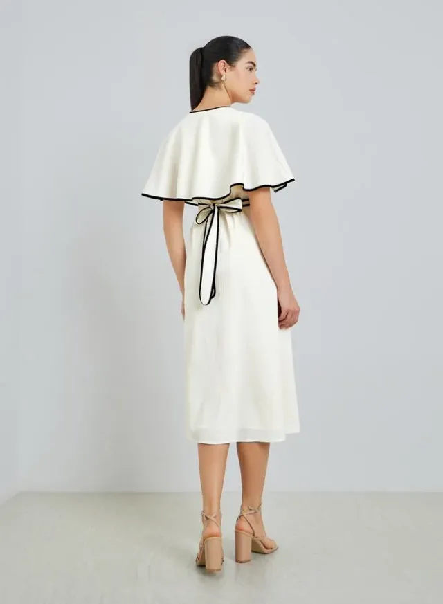 Square Neck Knee Length Dress, Peach – image 4