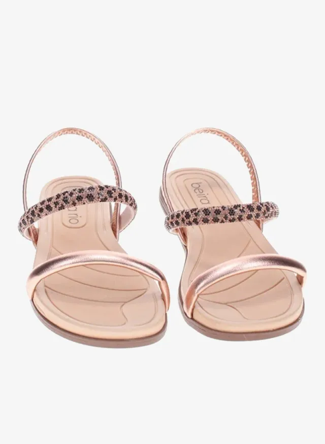 Beira Rio Women's Flat Sandals Golden – image 4
