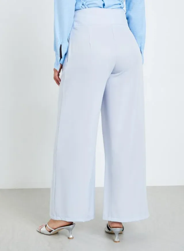 Wide Leg Pleated Trousers, Tan – image 4