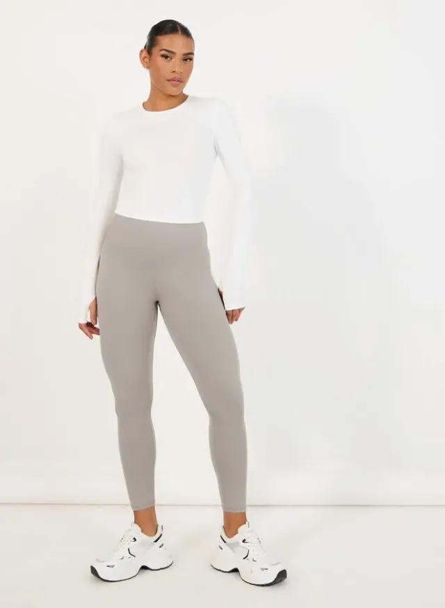 Broad Waist Side Pocket Leggings Purple – image 3