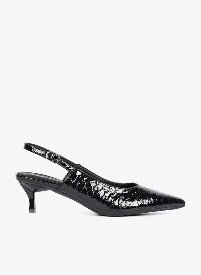 Slingback Snake Print Pumps