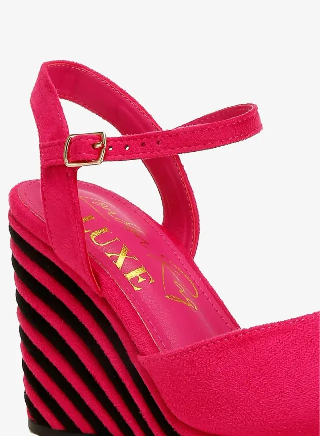 Dual Tone Wedge Sandals Pink – image 5