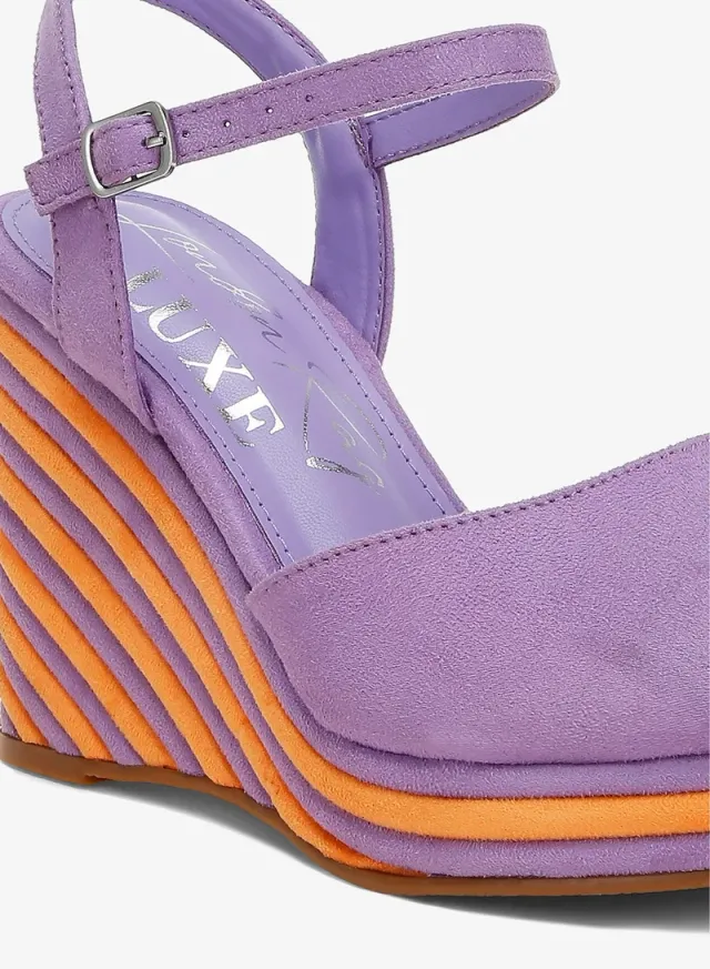 Dual Tone Wedge Sandals Pink – image 5