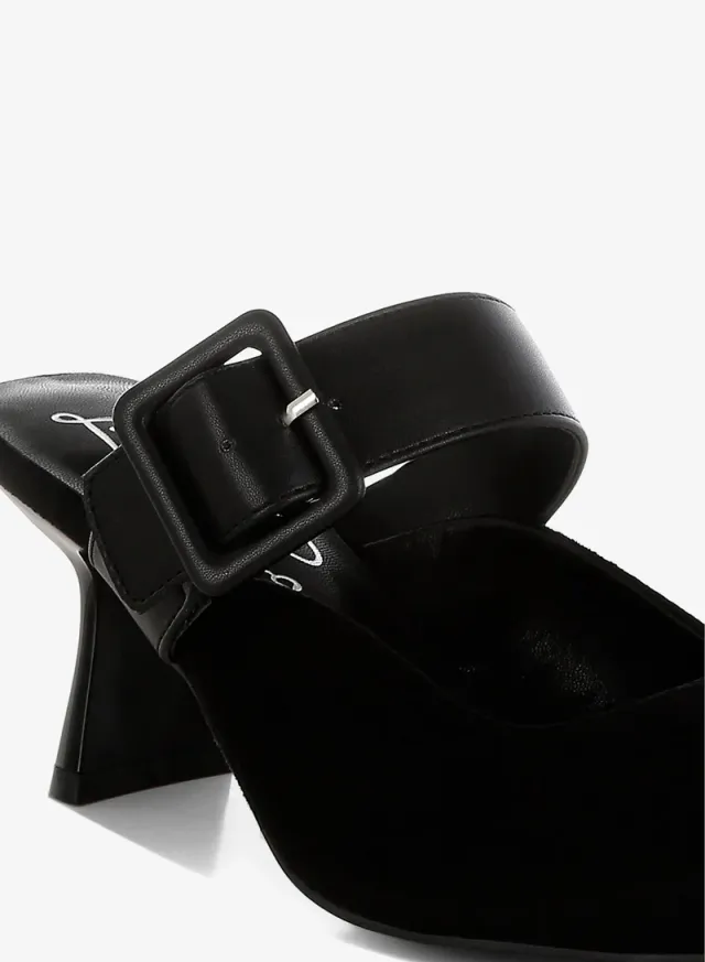 Microfiber Pointy Mules Beige – image 5