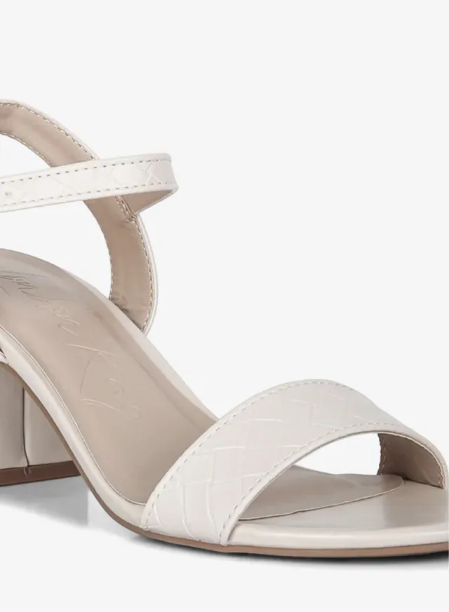 Strap Block Heel Sandals Cream – image 5
