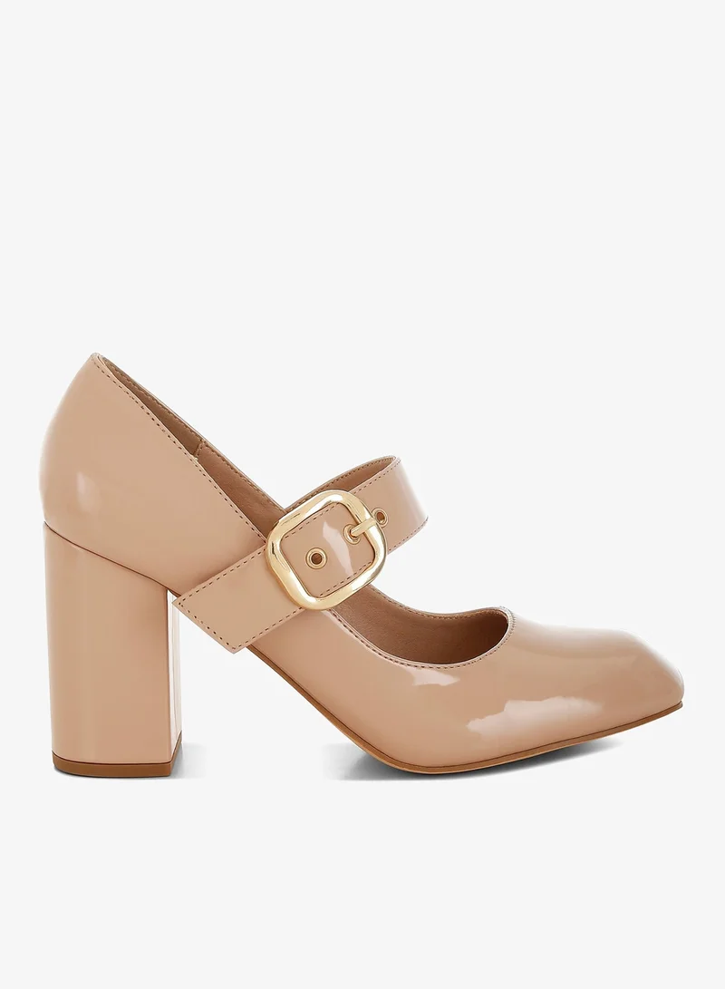 Block Heel Mary Jane Sandals Black