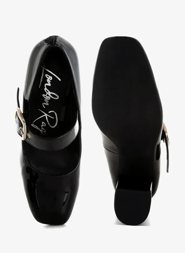 Block Heel Mary Jane Sandals Black – image 4