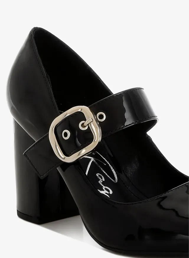 Block Heel Mary Jane Sandals Black – image 5