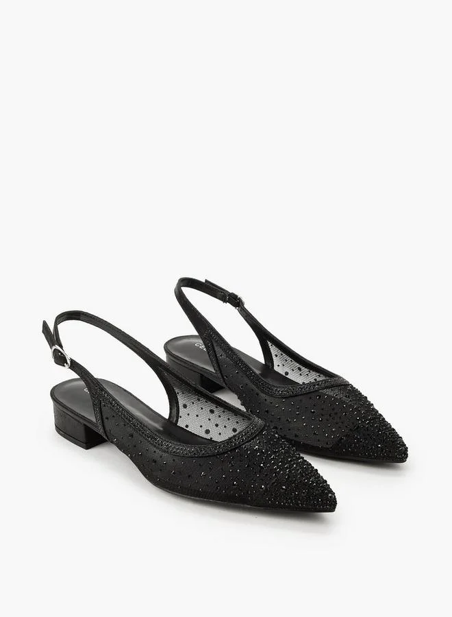 Women Embellished Buckle Pointed Toe Shoes