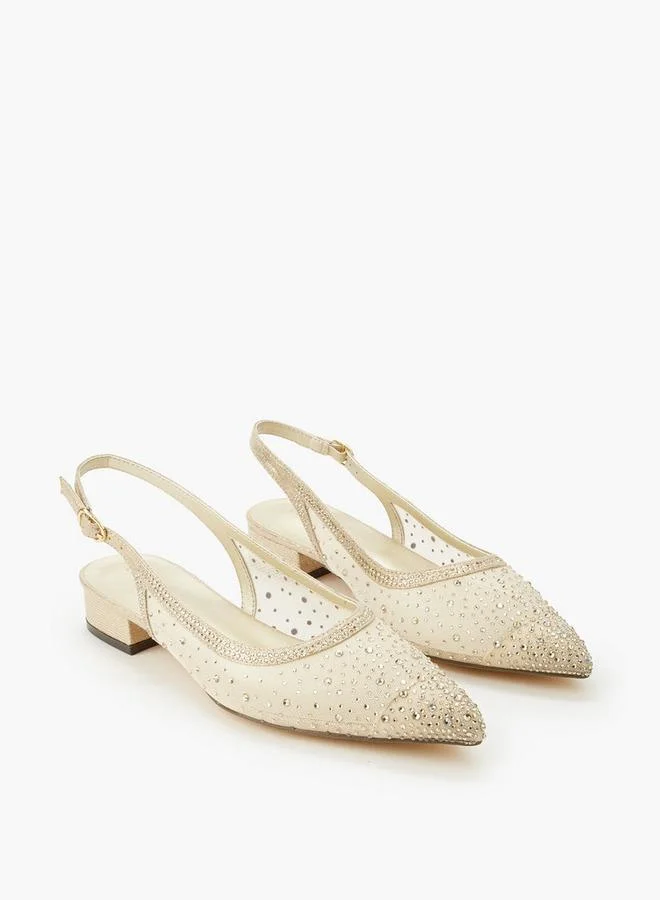 Women Embellished Buckle Pointed Toe Shoes