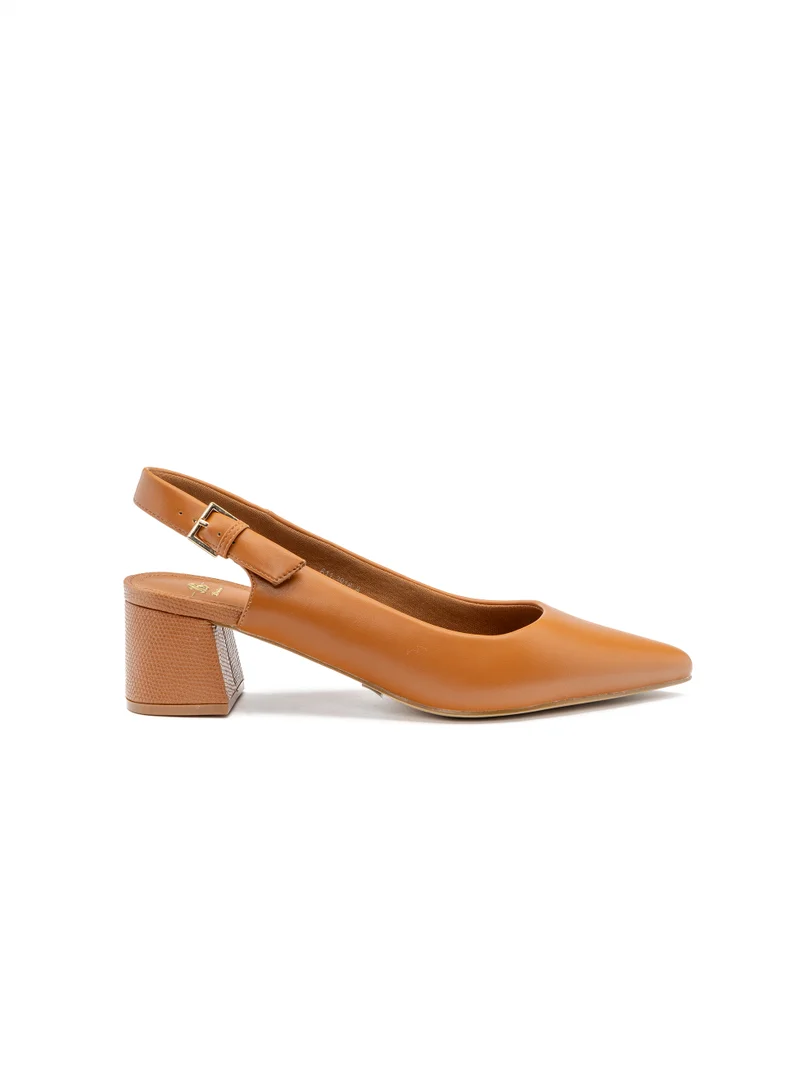 Pointed Slingback Block-Heel Shoes