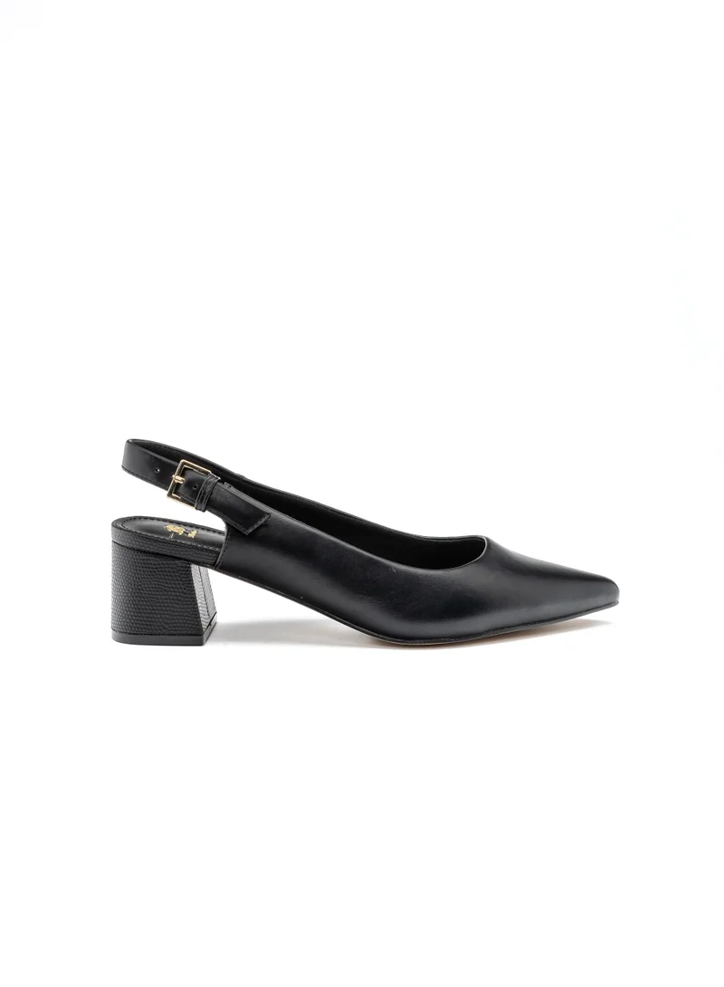 Pointed Slingback Block-Heel Shoes