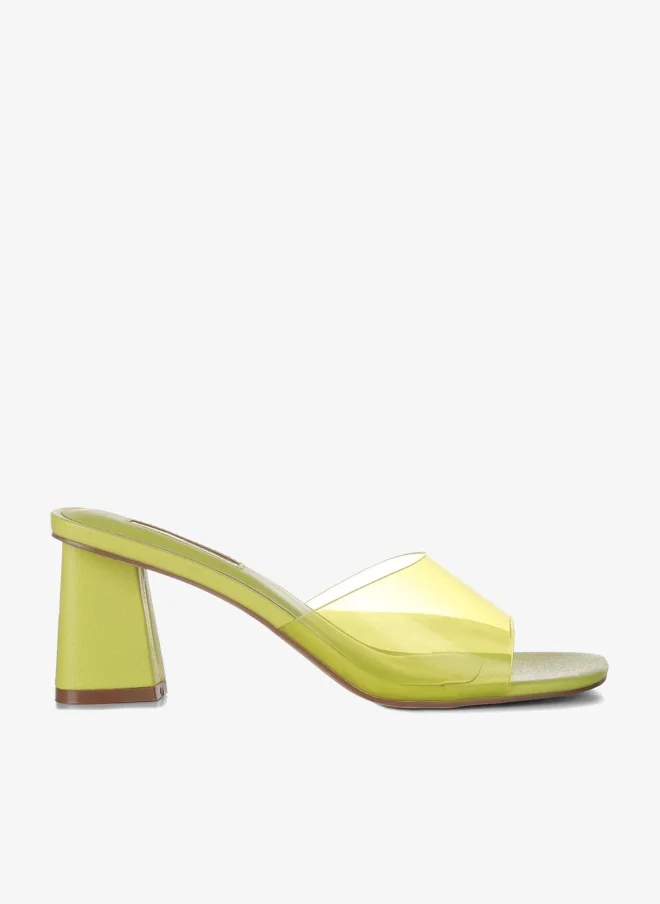 Clear Strap Slip On Sandal Lime